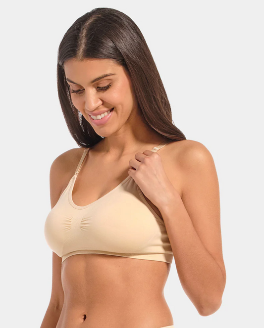 Comfort Bra with Spaghetti Straps - Latte