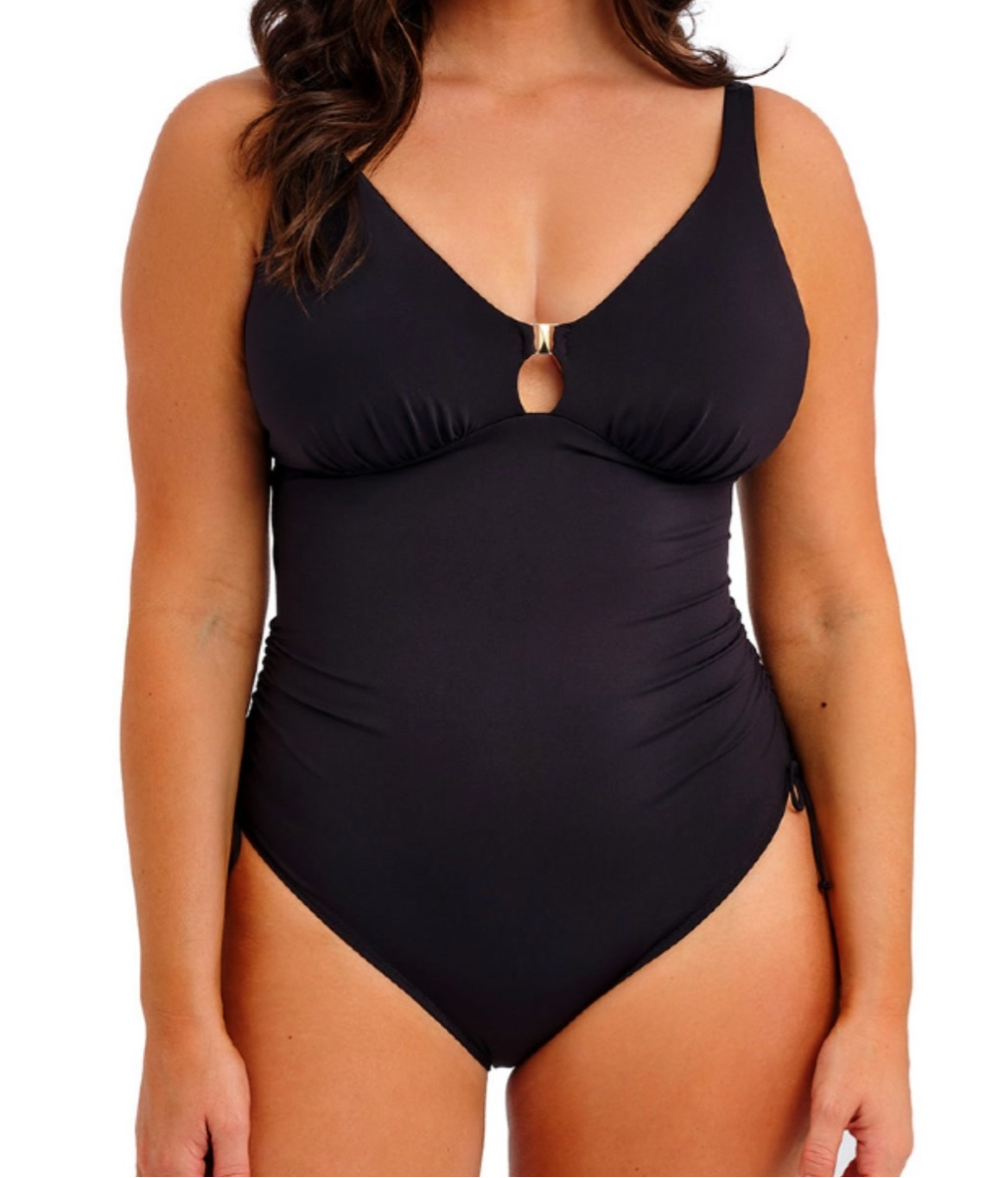 Merissa Non Wired Plunge Swimsuit - Black