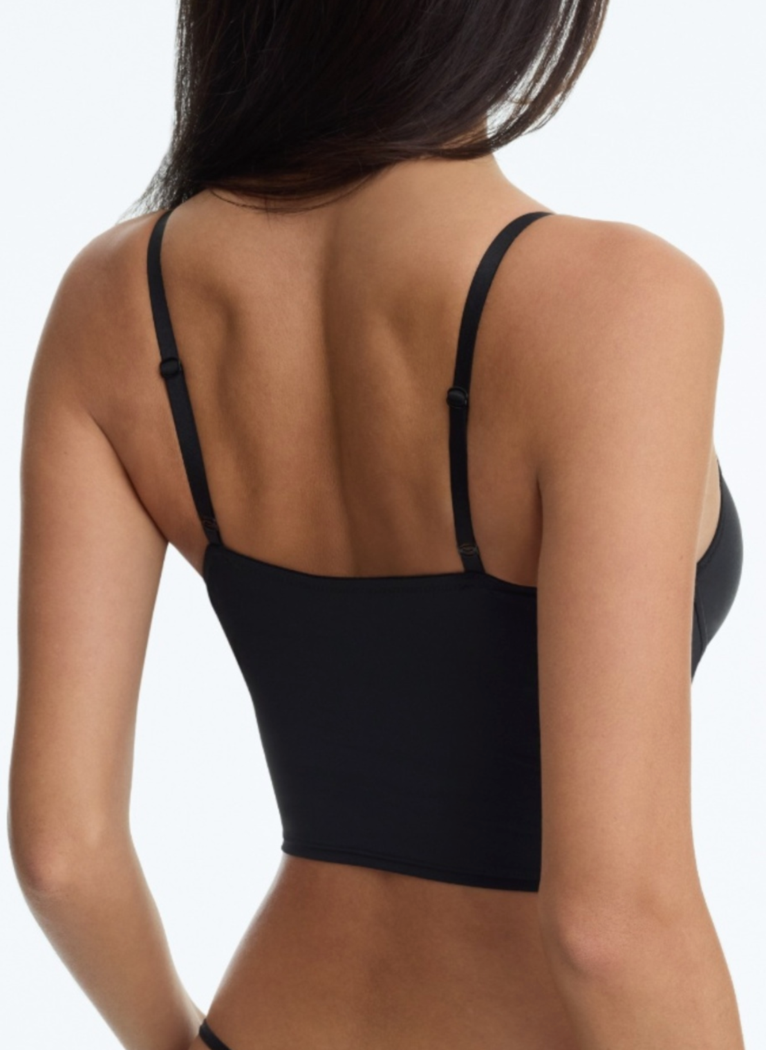 Late Night Faux Leather Cropped Cami - Black