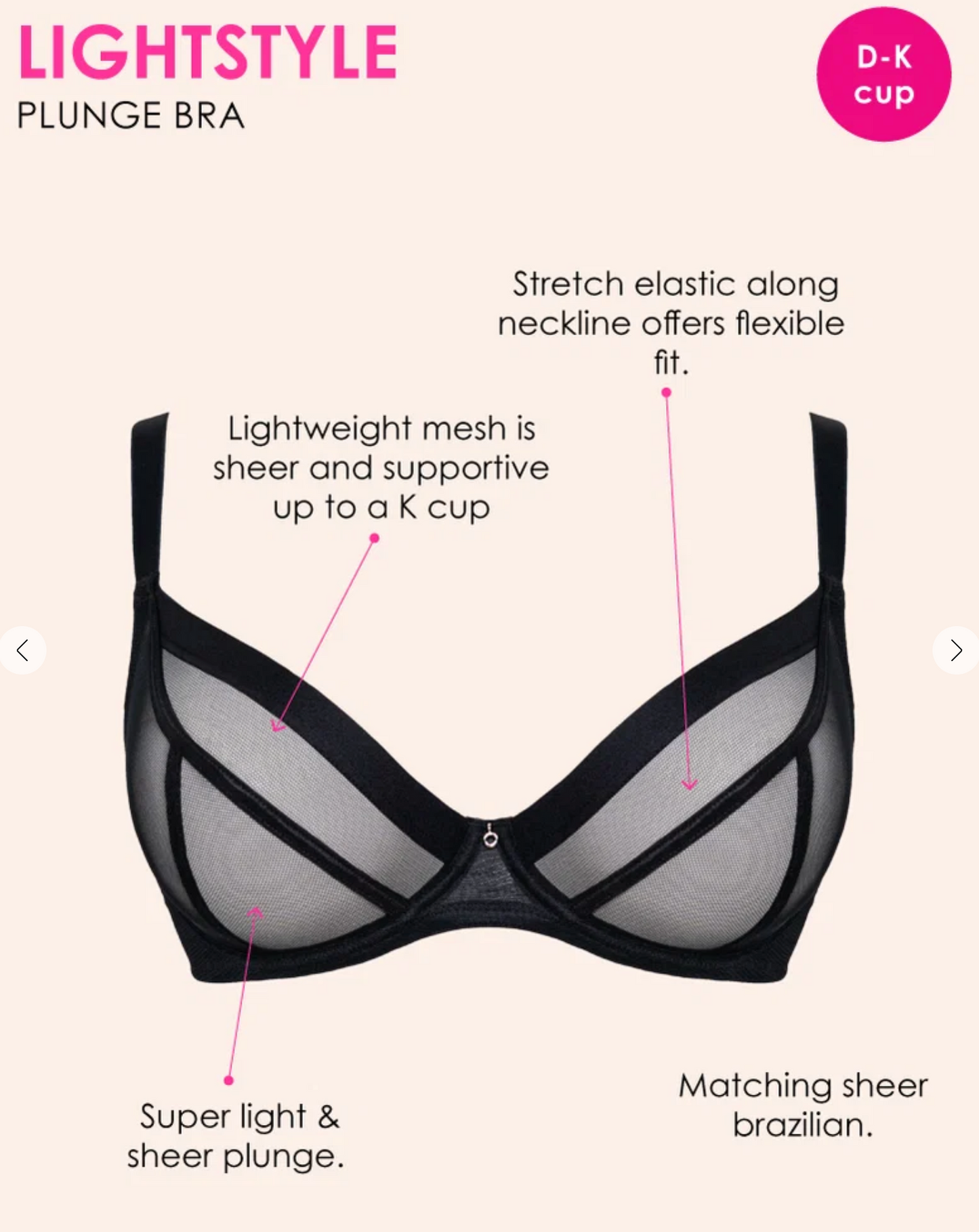 Lightstyle Plunge Bra - Black