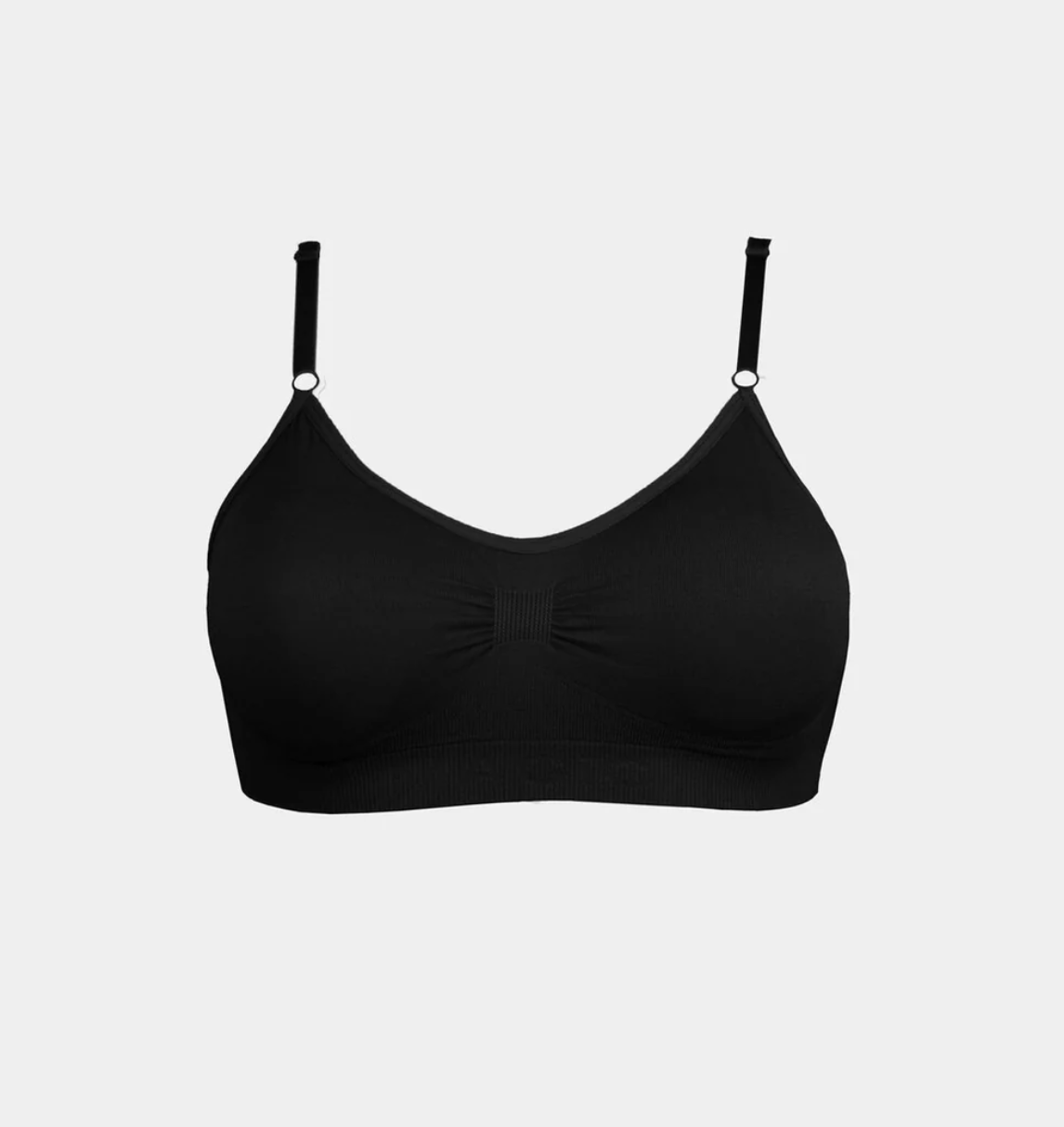 Comfort Bra with Spaghetti Straps - Black