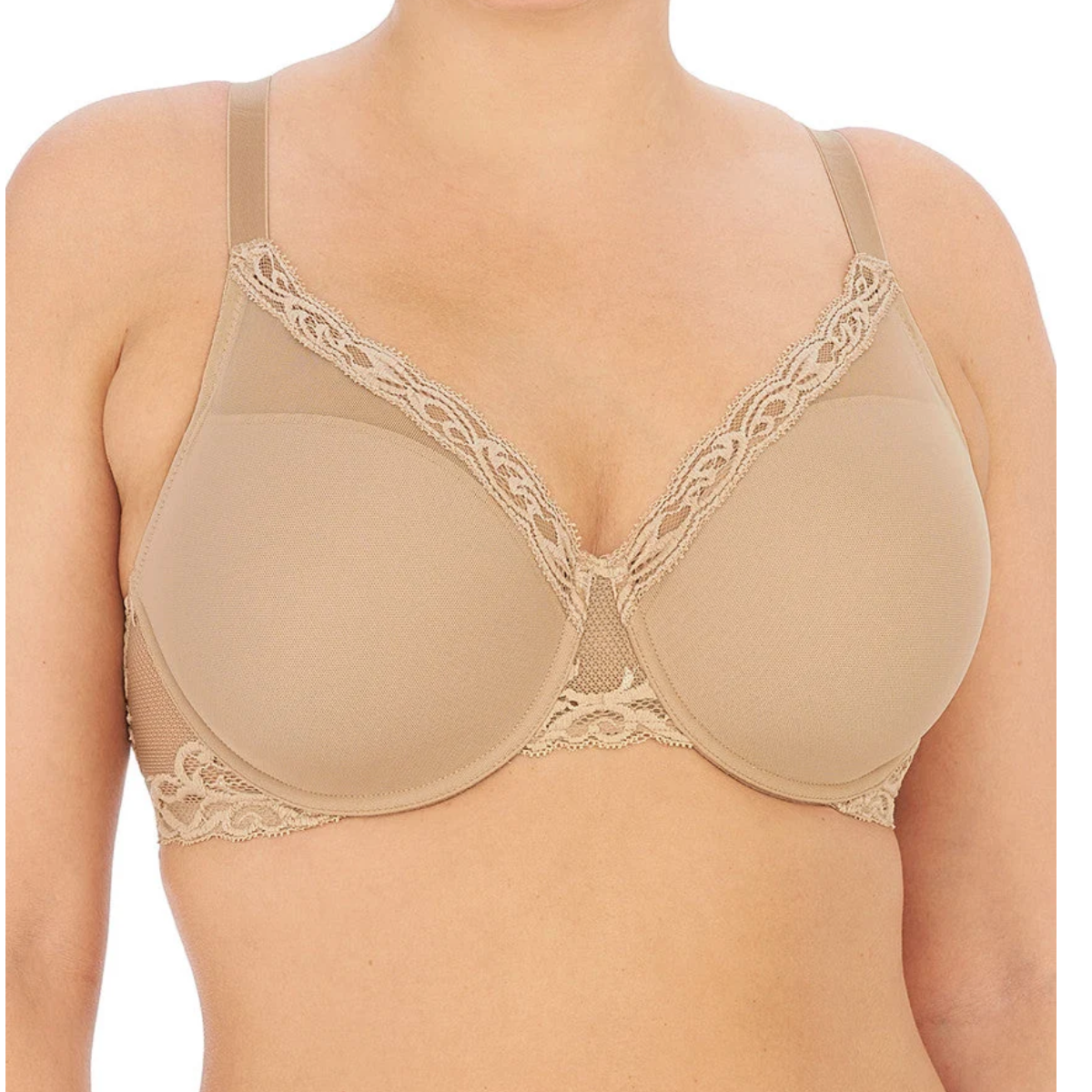 Feathers Full Figure Plunge T-shirt Bra  - Cafe