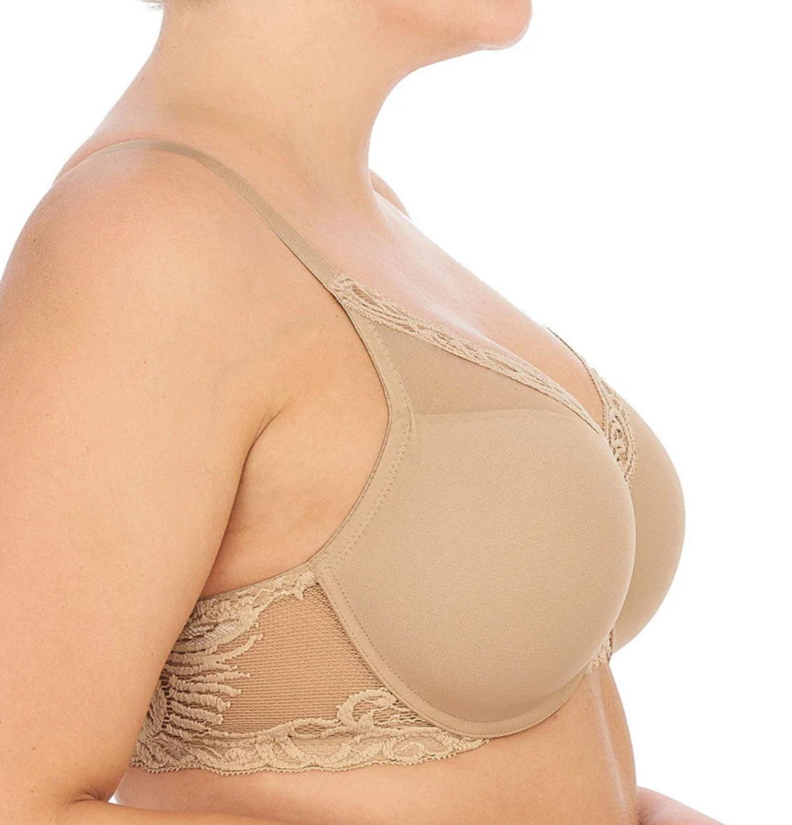 Feathers Full Figure Plunge T-shirt Bra  - Cafe