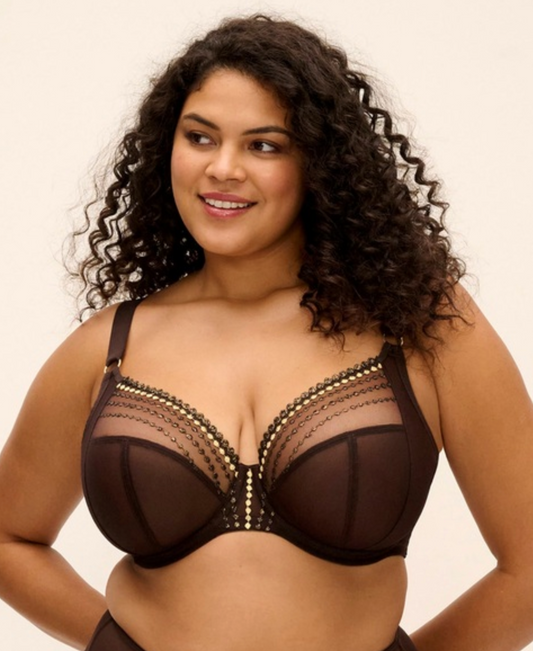 Matilda Plunge Bra - Gold Rush/ Brown