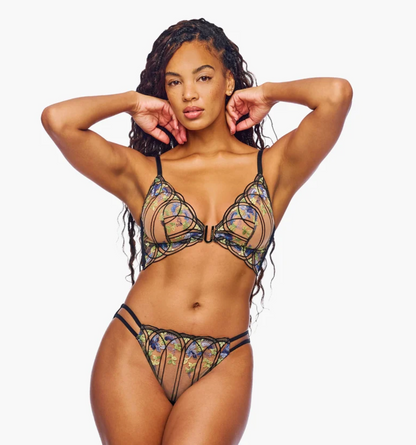Virna Curvy Bralette - Black/Neon