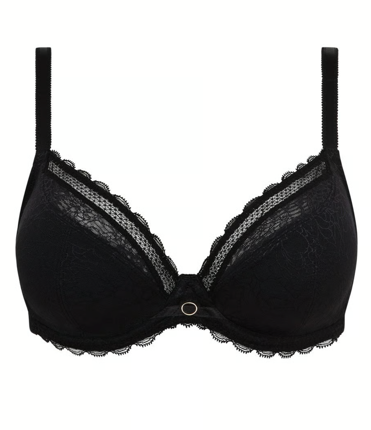 Belle Sexy Unlined Plunge Bra - Black