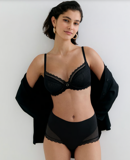 Belle Sexy Unlined Plunge Bra - Black