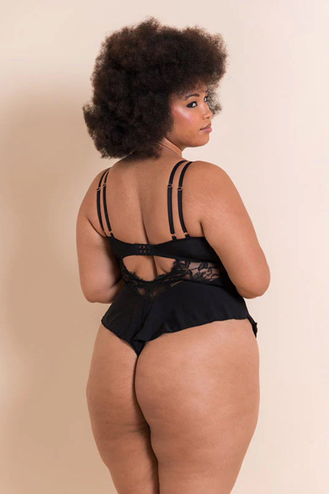 Embrace Stretch Lace Teddy - Black