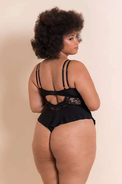 Embrace Stretch Lace Teddy - Black