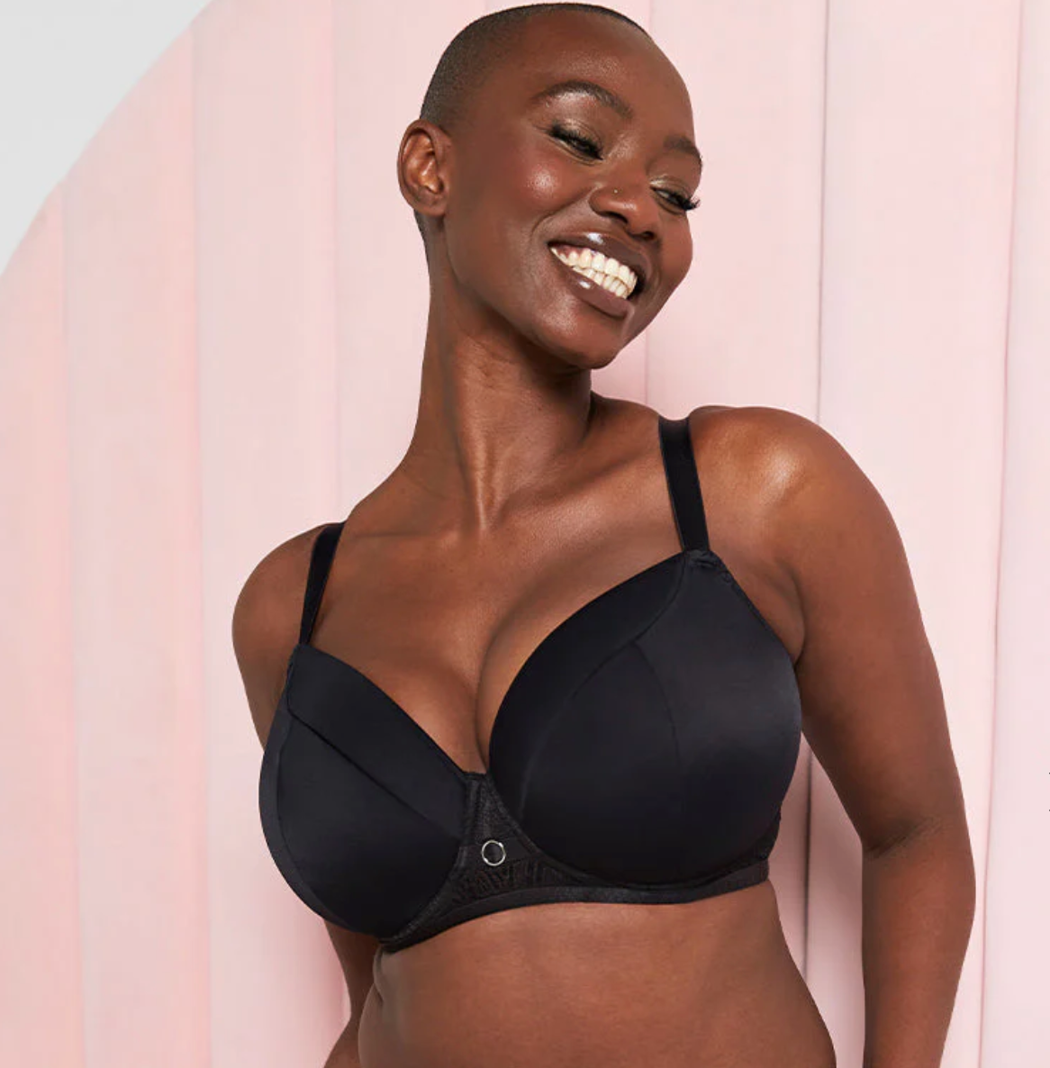 Daze Padded T-Shirt Balcony Bra - Black