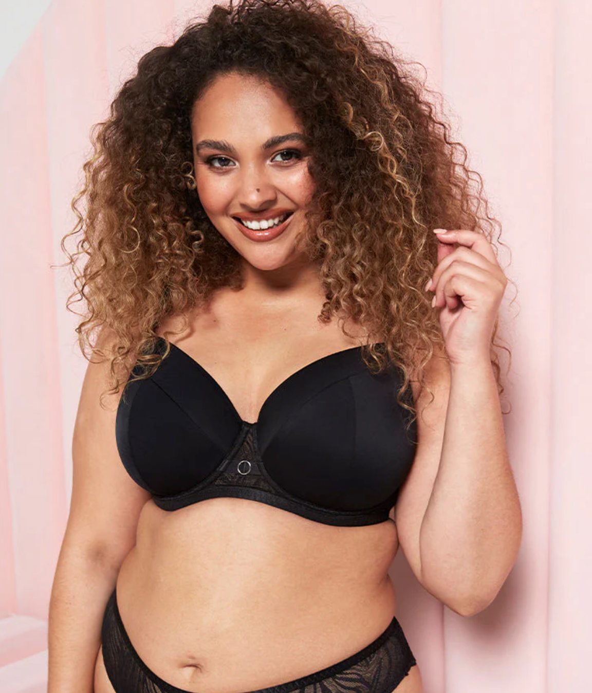 Daze Padded T-Shirt Balcony Bra - Black