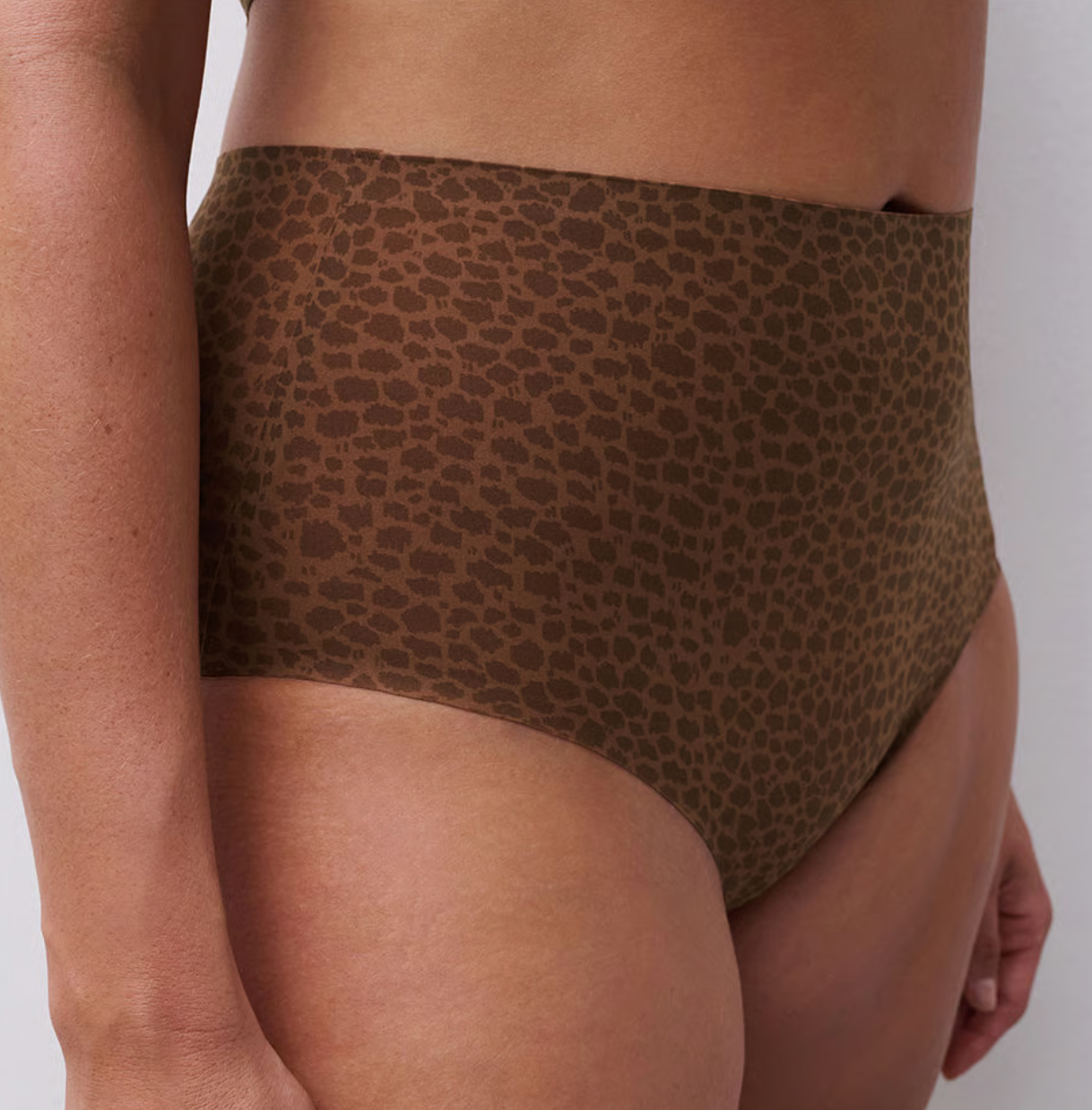 Soft Stretch High Waist Brief - Wild Brown (1X - 4X)