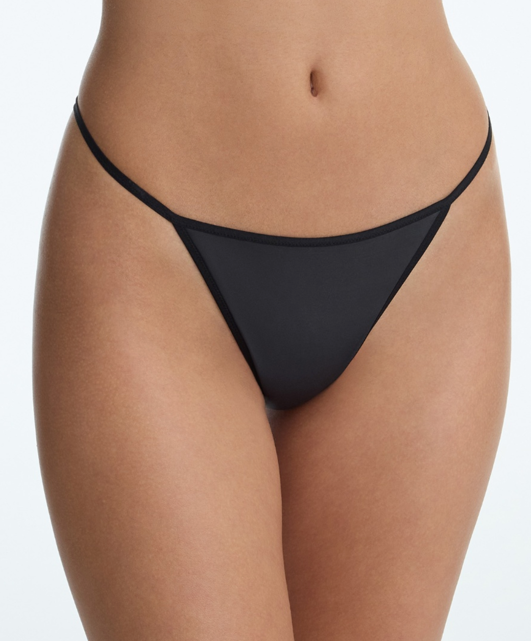 Late Night Faux Leather G-String Thong - Black