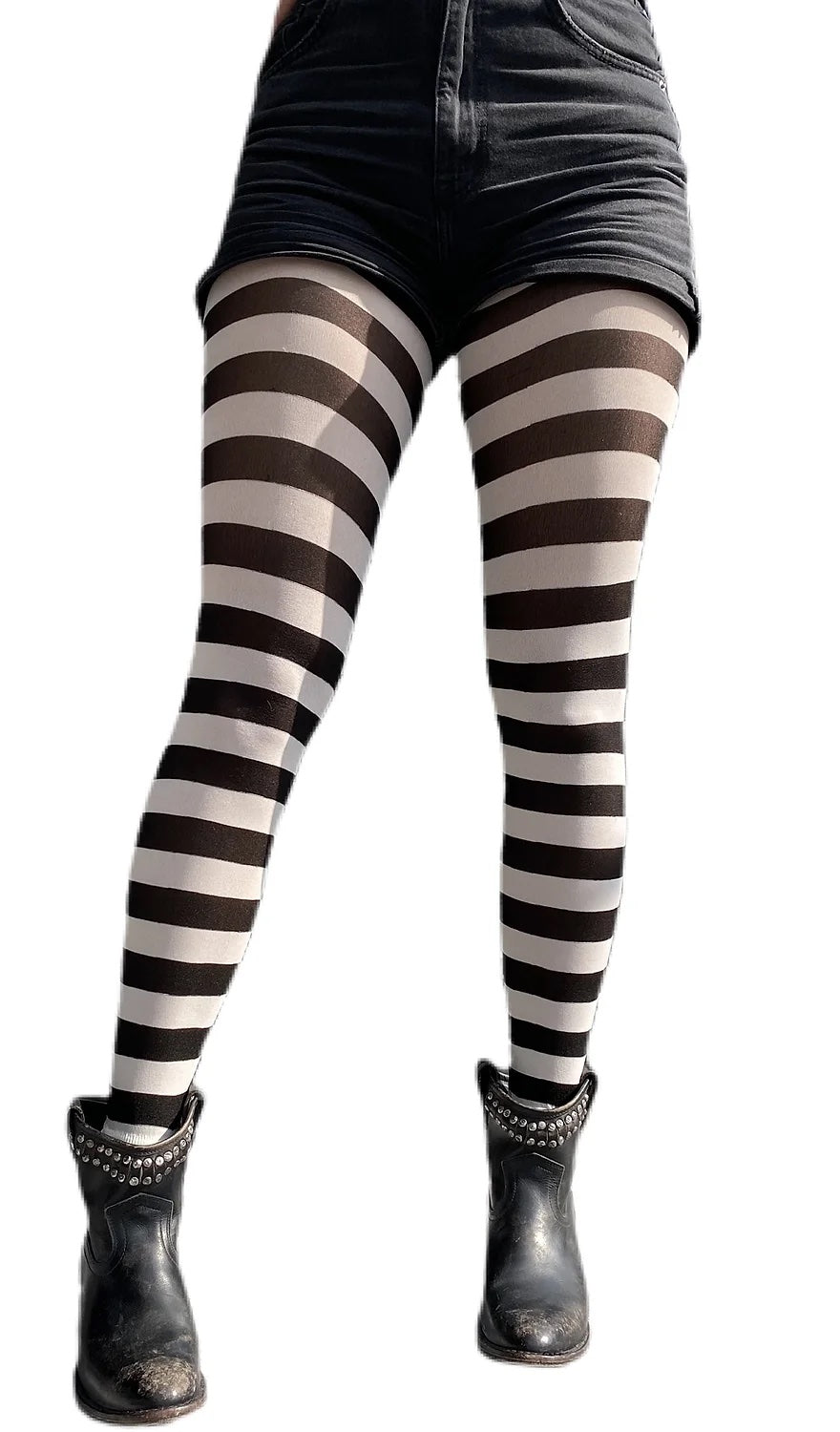 Striped Tights - Black and White