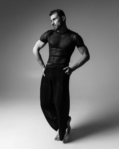 Frank - T-shirt - Black Mesh