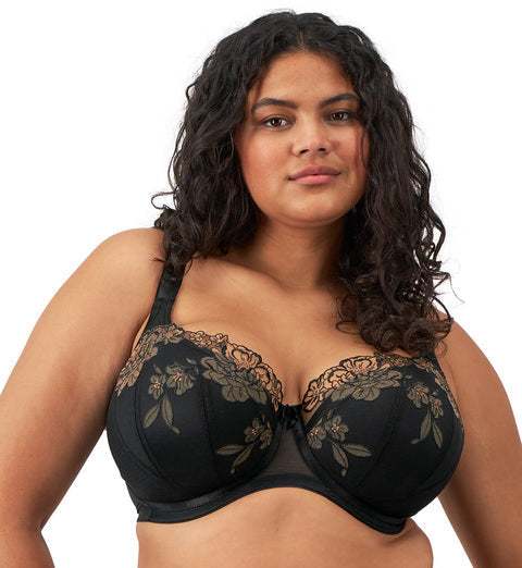 Teagan Uw Padded Half Cup Bra - Black/Almond