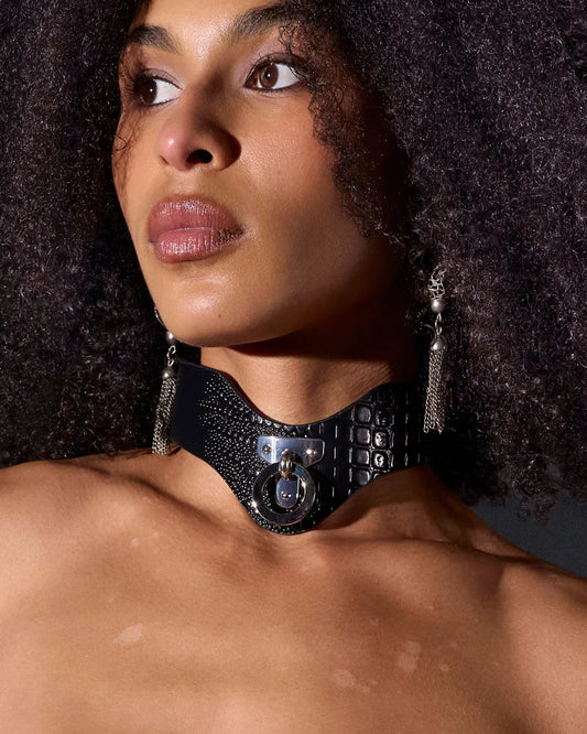 Muse Collar and Lead - Black Silver