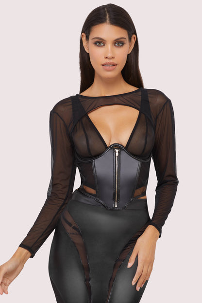 Maeve Black vegan leather underbust corset