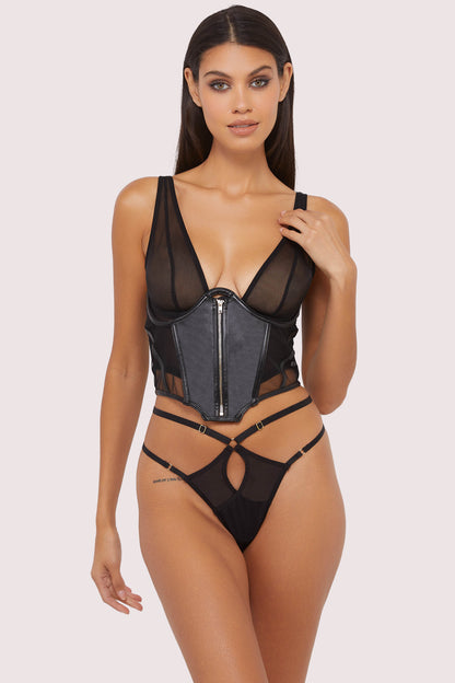 Maeve Black vegan leather underbust corset