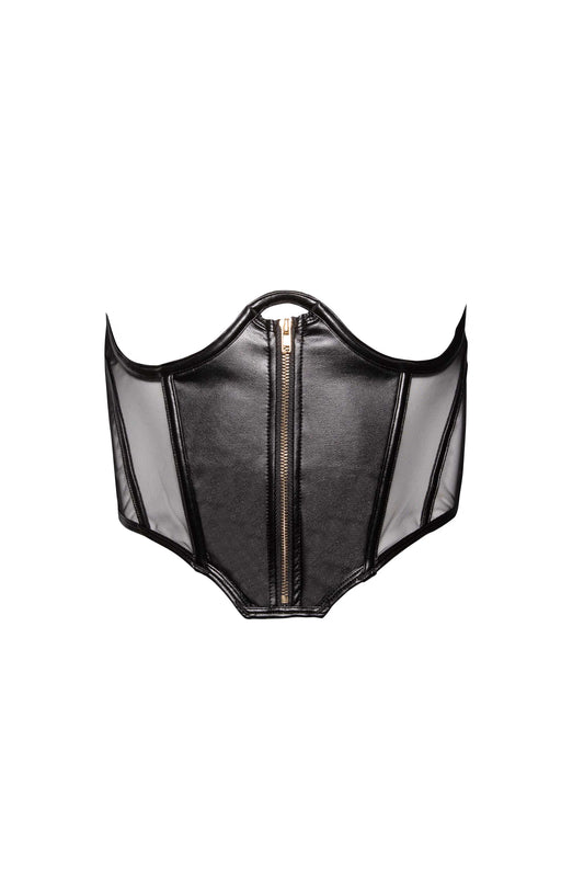 Maeve Black vegan leather underbust corset