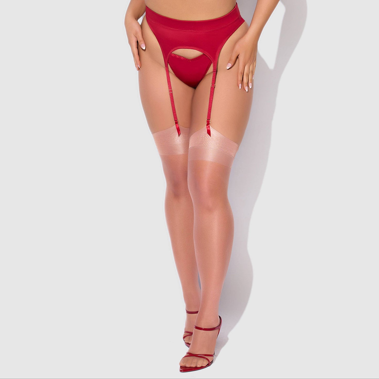 House of Desire - Brigeta Satin Garter Belt - Crimson Red The Rack Shack House of Desire - Brigeta Satin Garter Belt - Crimson Red The Rack Shack