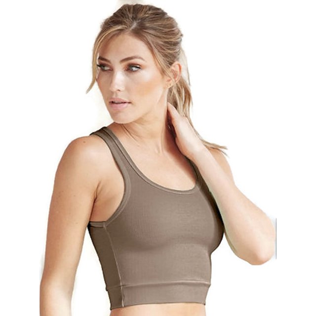 Bra30 Supportive Wireless Bra Crop Top - Jute