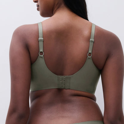 Softstretch Power V-Neck Wireless Support Bra - Vert Argile Green