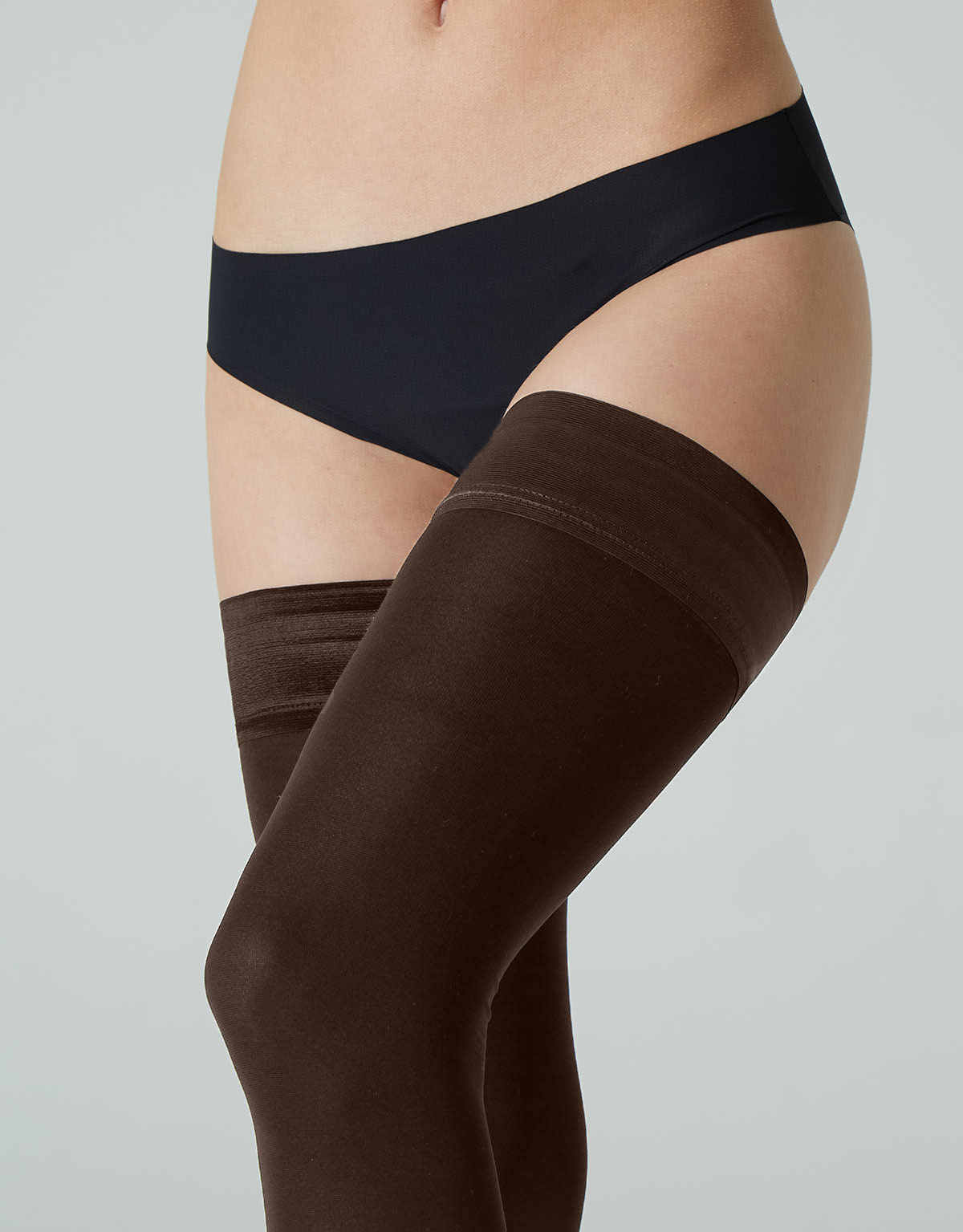 Helsinki Opaque 60 Denier Hold Ups - Walnut Brown