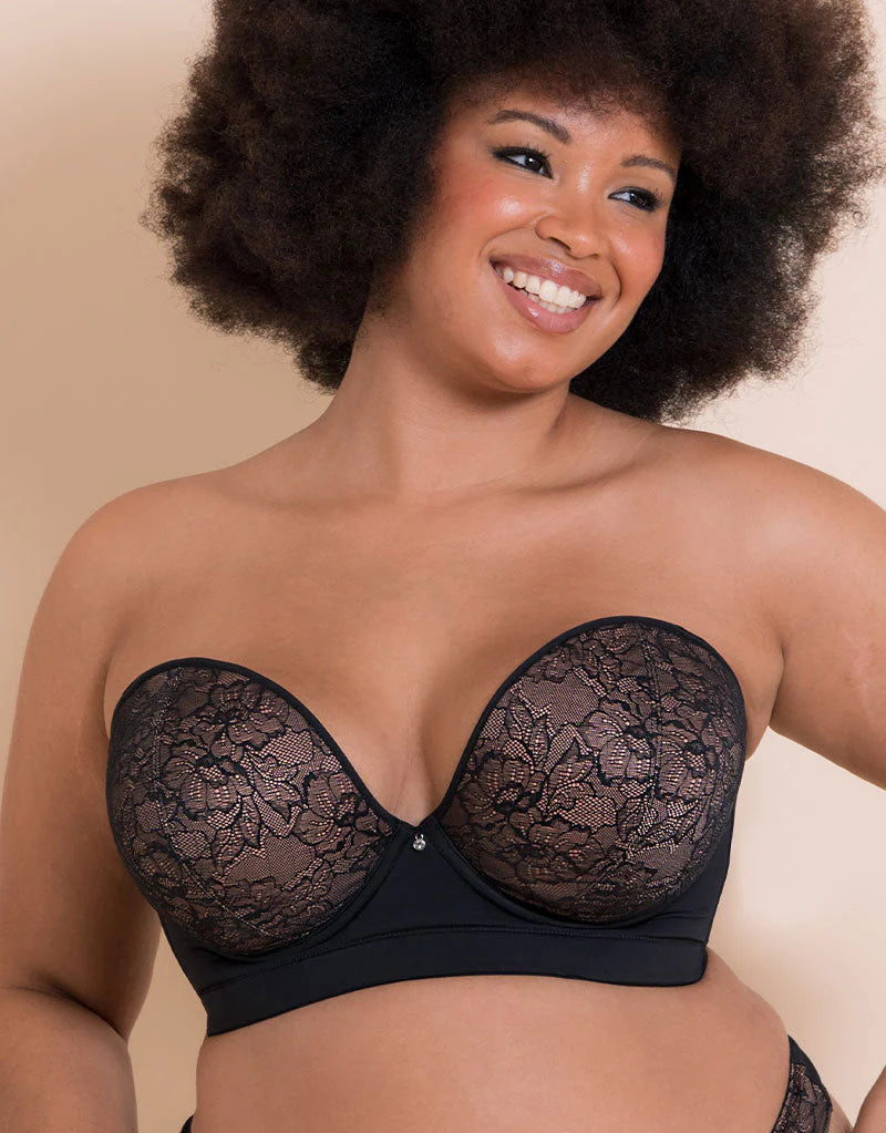 Hey Girls Super Plunge Strapless Bra - Black/Latte