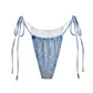 Bleach Denim Bikini-Style Bottoms