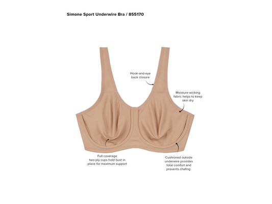 Simone Sport Underwire Bra - Sand