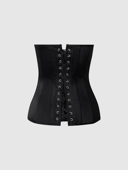 JULIET SATIN FULL BONING SCOOP NECK CORSET