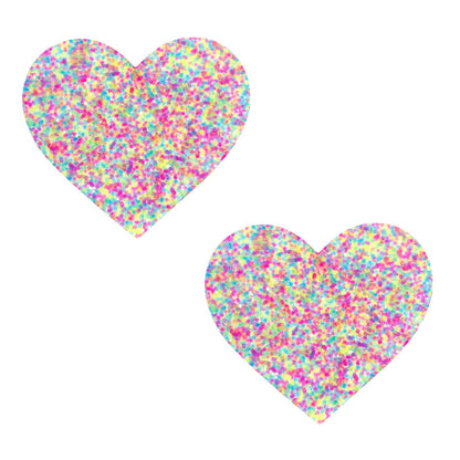 Sprankles Neon Blacklight Glitter I Heart U Nipple Cover Pasties