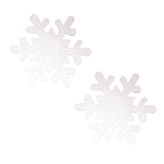 Snowsprite White Glitter Snowflake Nipple Cover Pasties
