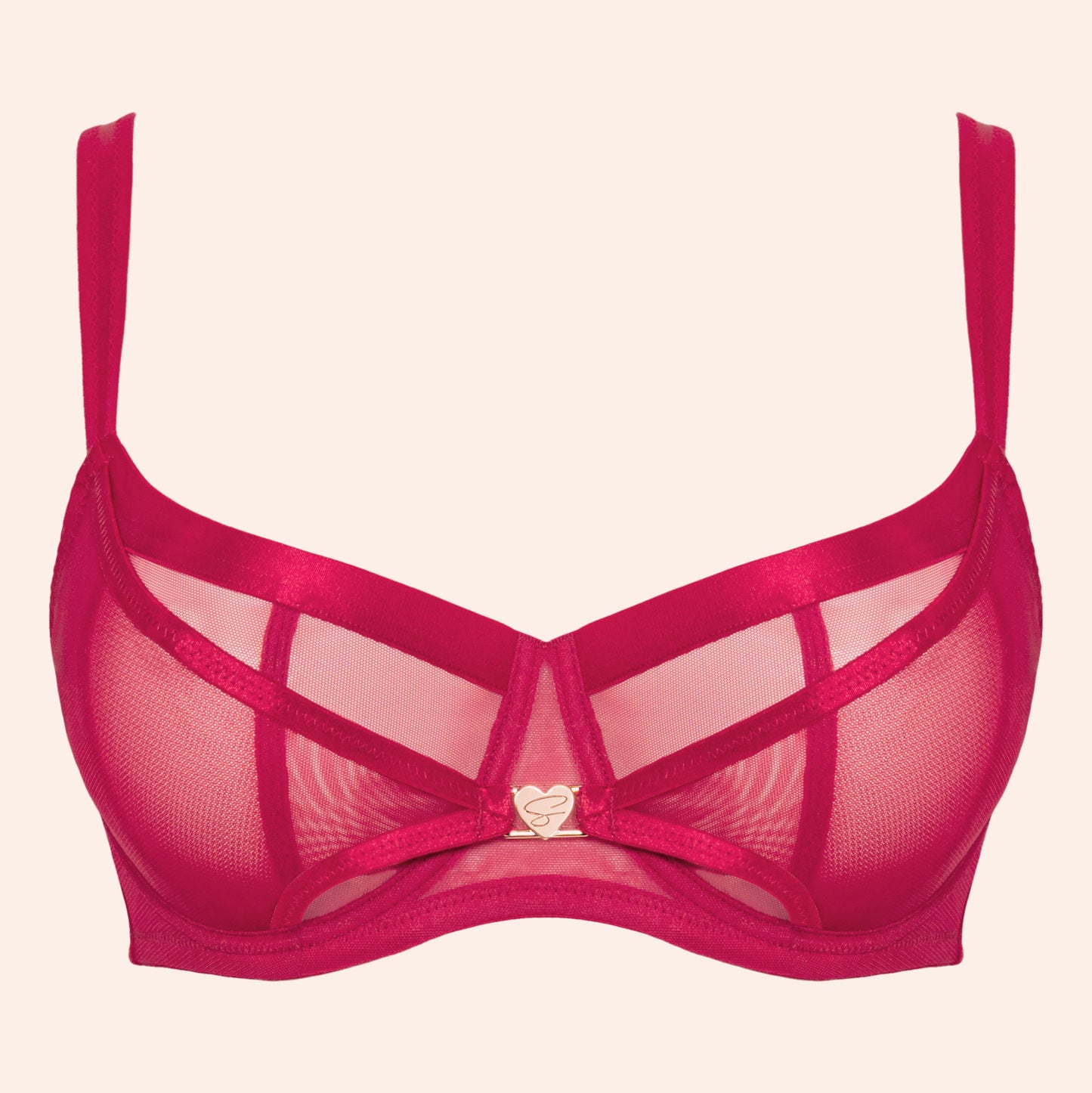 Loved Up Balcony Bra - Crimson Red