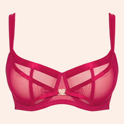 Loved Up Balcony Bra - Crimson Red