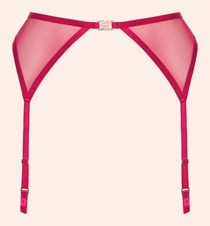 Loved Up Suspender Belt - Crimson Red
