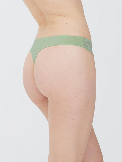 Minx Thong - Forest Green/Dew Drop