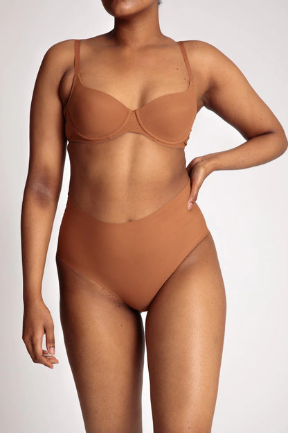 Naked High Waist Brief - Caramel