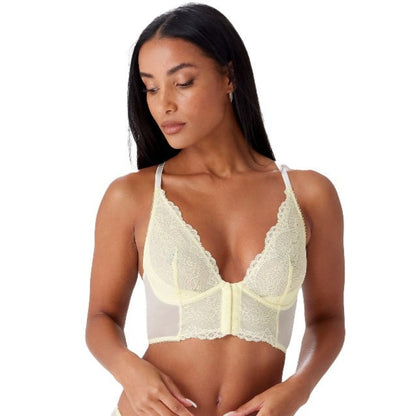 Superboost Lace Deep V Bralette - Lemon