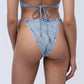 Bleach Denim Bikini-Style Bottoms