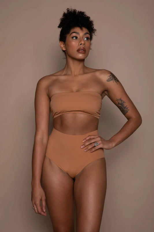 Naked High Waist Brief - Cafe au Lait