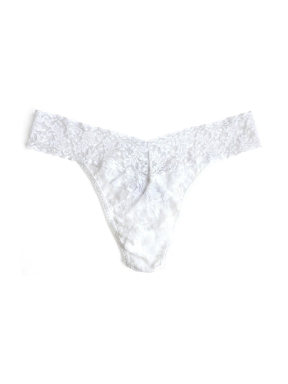 Signature Lace Original Rise Thong - White