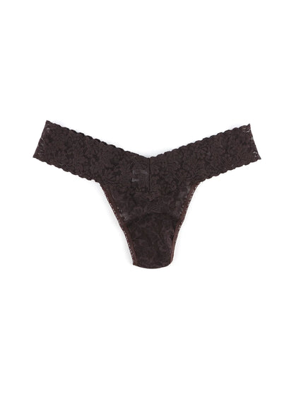 Signature Lace Low Rise Thong - Chocolate Noir