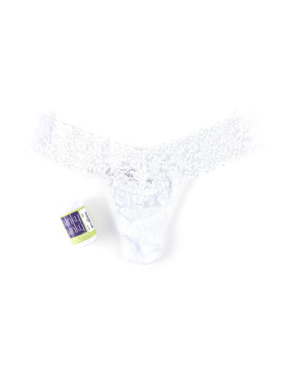 Signature Lace Low Rise Thong - White