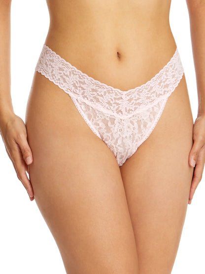 Signature Lace Original Rise Thong - Bliss Pink