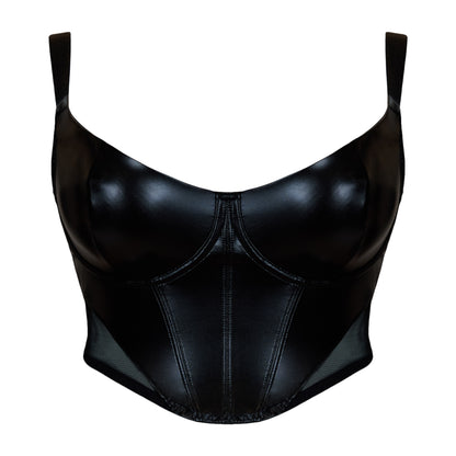 Storm Scooped Longline Balcony Bra - Black