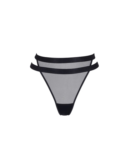 Aspen High Waist Thong - Black