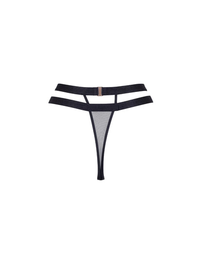 Aspen High Waist Thong - Black