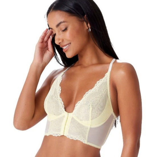 Superboost Lace Deep V Bralette - Lemon